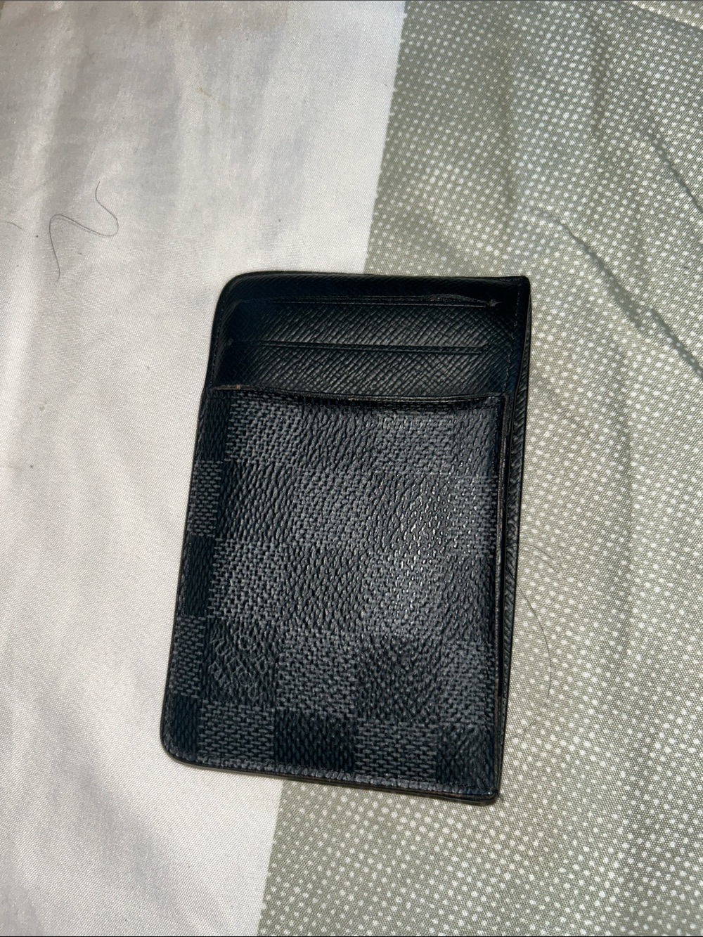Damier graphite card holder